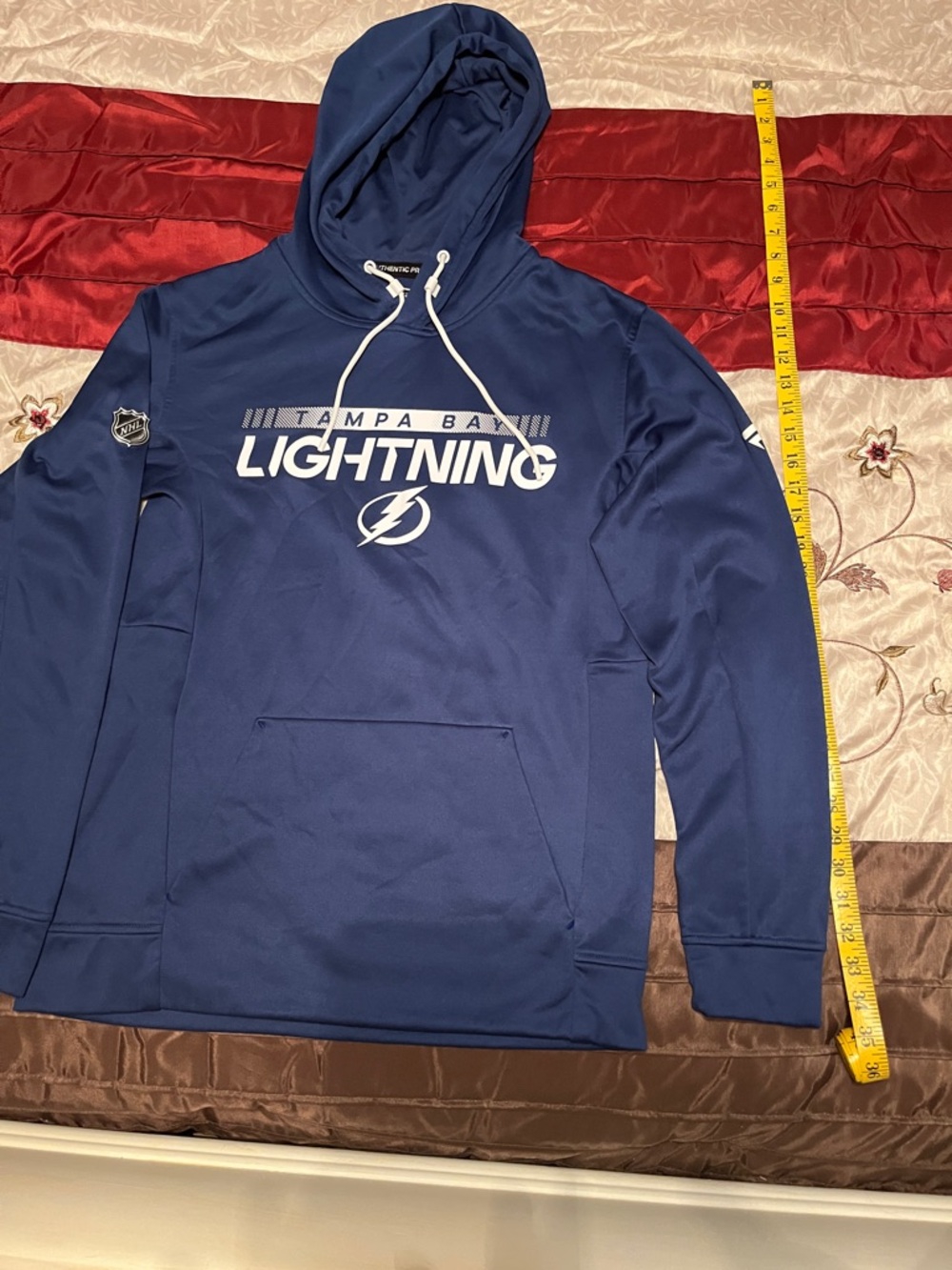 NHL Fanatics Navy and White Hoodie with Authentic Pro Branding